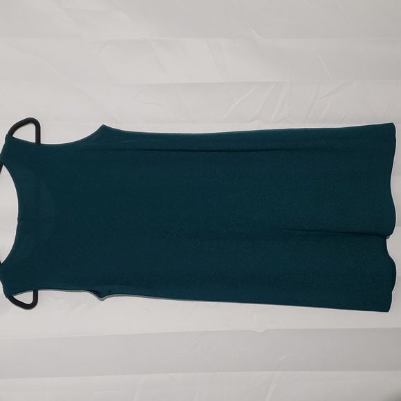 Sparkly emerald green sleeveless cocktail dress vintage size 16 P petite - Picture 4 of 5